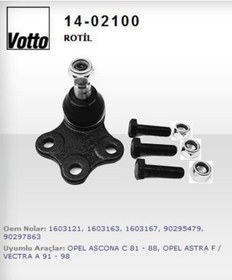 Resim VOTTO 14-2100 Rotil Astra F 91-98 Vectra A 88-95 Ascona C 81-88 