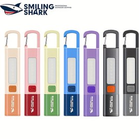 Resim Gülümseyen Köpekbalığı Taşınabilir El Feneri, COB Projektörlü, 3 Modlu, 500 Lümen, USB Şarj Edilebilir, Ayarlanabilir Işın, 0-200m Menzil, 3-LED Parlaklık, Tip-C, ABS, ≤36V, 3 Hücreli Şarj Edilebilir Pil, USB Kablosu Dahil, Açık Hava Kampı, Yürüyüş, Maceralar için İdeal 