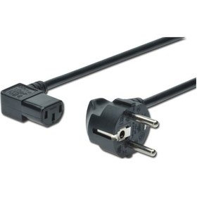 Resim Güç Kablosu, Cee 7/7 Typ-f - C13, 90ø Açılı, Erkek / Dişi, 1.8 Metre, H05vv-f3g 0.75qmm, Siyah Renk&lt Br&gt Power Cord, Cee 7/7 Typ-f - C13, 90 