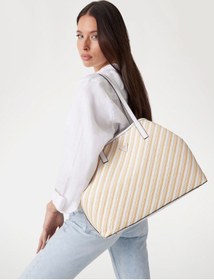 Resim Guess Vikky Raffia Kadın Omuz Çantası Hwws9318290 Beyaz 