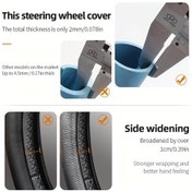 Resim Honeybeeshop Tesla D-şekilli Direksiyon Kılıfı Kahverengi Lazer Delikli Kaymaz Nefes Deri Kahverengi 