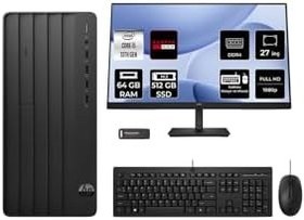 Resim HP Pro Tower 290 G9 i5 13500 64GB 512GB SSD RX550/4GB FDOS Masaüstü Bilgisayar + 27" Monitör 
