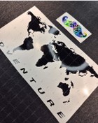 Resim Bay Etiket CSE4 Parlak Siyah Renk Basitlestirilmis Dunya Haritasi 