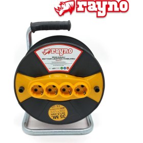 Resim Rayno Seyyar Makaralı Uzatma Kablosu 3x1,5mm 35 mt - 7002 