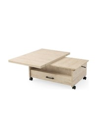 Resim Akıllı Sihirli Laptop Sehpa Yemek Masası Sehpa 2 Çekmeceli Mermer Desen Retro Gümüş Retro Gümüş 