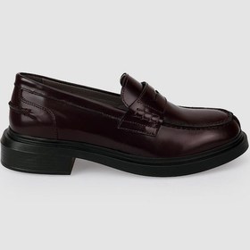 Resim Hakiki Deri Bordo Açma Kadın Loafer Ayakkabı Bordo 
