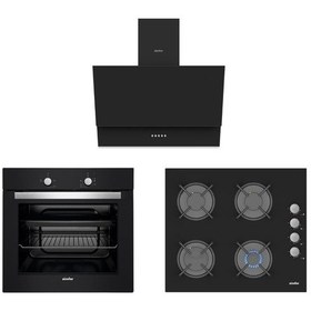 Resim Simfer 7332 - 3500 - 8708 Siyah Ankastre Set 