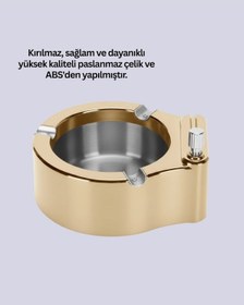 Resim Mey İthalat Çakmak Entegreli Küllük Yeniden Doldurulabilir Metal Gövde 
