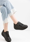 Resim Devida Kadın Siyah Spor Ayakkabı 6 Cm Günlük Yüksek Rahat Taban Sneaker X300 Vega Serisi 