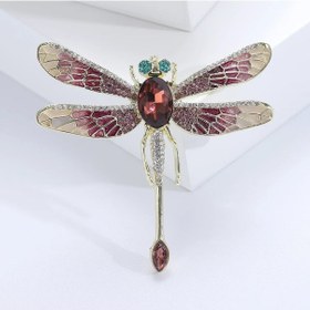 Resim Beautberry Kristal Yusufçuk Broş - Çok Renkli Unisex Böcek Pimi - Parti Aksesuarı Siyah Çinko Kaplama 