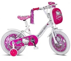 Resim ÜMİT 1409 HT (HELLO KITTY)-BMX-CANTA-V-KIZ ÇOCUK BİSİKLETİ 14 JANT BEYAZ PEMBE 