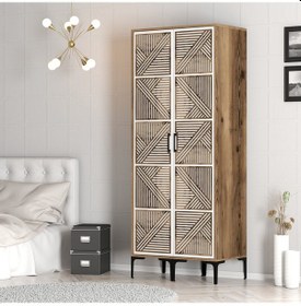 Resim Variant Kumsal 2 Kapılı Pp Gardrop - Ceviz / Beyaz 