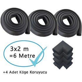 Resim Evokids (6 Metre Kenar + 4 Adet Köşe) Siyah Kauçuk Kenar Çok Renkli 
