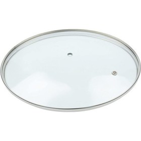 Resim Cam Kapak Metal Çerçeveli Tencere Tava Kapağı 26 CM 