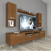 Resim Decoraktiv Eko 5220da Mdf Krom Ayaklı Tv Ünitesi Tv Sehpası - Naturel Ceviz 