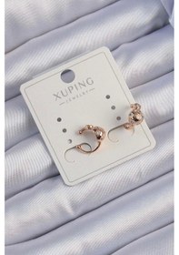 Resim Xuping Rose Renk Zirkon Taşlı Bombeli Topçuk Earcuff Küpe Çok Renkli 
