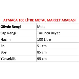 Resim Marketix Atmaca Metal Market Alışveriş Arabası 100 Litre 