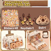 Resim 43 Parça Kapibara Okul Malzemeleri Seti - Peluş Oyuncak (Oyuncak #1), Çıkartmalar (40+), Kalem Kutusu ve Aksesuarlar - Sevimli Kapibara Temalı Kırtasiye Seti, Okula Dönüş Organizasyonu, Dayanıklı Fermuarlı Saklama Kutusu (-İlhamlı) 