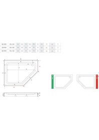 Resim Shower Brıef Beşgen Monoblok Duş Teknesi 90X140 Cm 