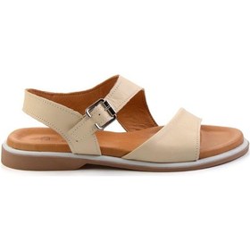 Resim Bej Leather Kadın Sandalet K05331120603 Bej 