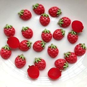 Resim 30 adet mini çilek & üzüm reçine tırnak süsü, taşlı DIY takı süslemesi, scrapbook ve düğün dekorasyonu 
