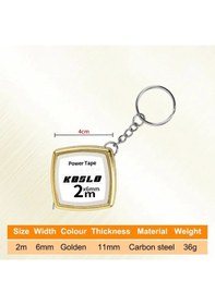 Resim Altın Santimetre 2 M Ölçme Inşaat Aletleri Araçları Cetvel Cep Ağaç İşleme Şerit Metre Anahtarlık Geri Çekilebilir Cetvel Rulet 