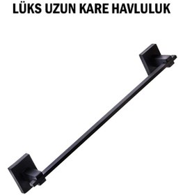 Resim Kare Uzun Lüks Havluluk Siyah Renk Siyah 