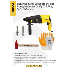 Resim Rtrmax RTM226SET Sds Plus Kırıcı Delici 5'li Set 
