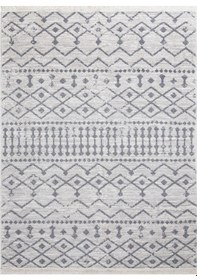 Resim Saraz Halı Bohem Serisi Çift Taraflı Dokuma Pamuklu Kilim Gri - Krem 