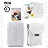 Resim Fujifilm Instax Mini Link 3 Beyaz Akıllı Telefon Yazıcısı Beyaz Çanta Deri Albüm ve 20'li Mini Film 
