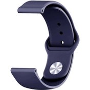 Resim Ekılıf - Huawei Gt2 46mm Uyumlu - Kordon 22mm Silikon Kordon Krd-11 - Lacivert 