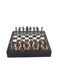 Resim Gifthome Büyük Boy Metal İngiliz Satranç Tk. Antik Ve Mermer Dese 