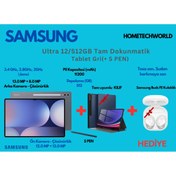 Resim Samsung Galaxy Tab S10 Ultra Wi-Fi S 12 GB 512 GB 14.6\ Tablet+ kılıf +kulak içi kulaklık hediye 