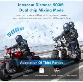 Resim COMSE 6 Kişilik Motosiklet Kask Bluetooth Intercom Seti Su Geçirmez 1000m Mesafeli Müzik Paylaşımlı 