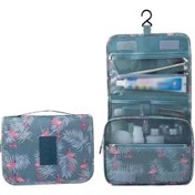 Resim Qingmipy Erkek Seyahat Çantaı, Su Geçirmez Oxford Kumaş, Çok Fonksiyonlu, Çekmeceli, Kol Çantası, Çaprazlanabilir, Askı Özelliği, Gri Flamingo Desenli, Kosmetik & Temizlik Malzemeleri Saklama 