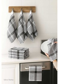 Resim 10 Lu Lüks Bulaşık Kurulama Bezi Ve Mutfak Peçetesi 50x70 Cm Daily Siyah Renkli 