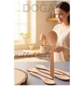 Resim Zenvac Doğal Gürgen 6'lı Ahşap Servis Kaşığı 13 Cm, Mini Boy, Şık Ve Pratik Mutfak Yardımcısı 713748 Ze Renkli 