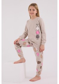 Resim Rolypoly Kız Çocuk Krem Pijama Takımı KREM 