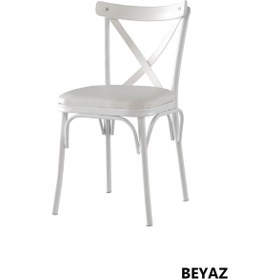 Resim Sweethomemasasandaly Sabit 70X120 Masa Beyaz 4 Adet Çapraz Sandalyetakım 