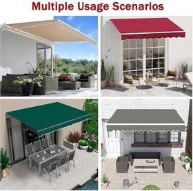 Resim Manuel Geri Çekilebilir Tente 12'x10' 10'x8' 13'x10' Su Geçirmez Güneşlik Kumaş Örtü Veranda Balkon Dükkanı Yedek Bezi için (Bordo 13x8ft 4x2.5m) 
