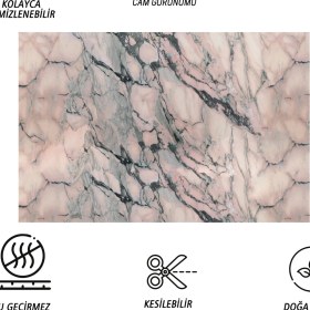 Resim Tink Kendinden Yapışkanlı Pembe Mermer Desenli Pvc Panel 41X62 cm (12 Adet) 3 M² 