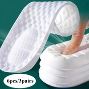 Resim 6 adet/3 çift Ultra-Yumuşak 4D Destek Tabanları - Ter Emici, Şok Emici Egzersiz Matları, Artırılmış Koşu Ayakkabı Rahatlığını Artırır, EVA Malzemesinden Yapılır - Günlük Ayakkabılar ve Spor Ayakkabıları için Mükemmel 