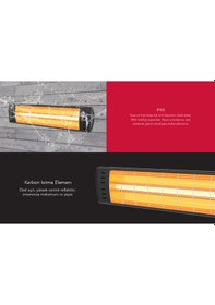 Resim Dysis DH-7452 Art Plus Karbon Serisi IP65 Suya-Toza Dayanıklı 2300 W Siyah İç/Dış Mekan Isıtıcı 