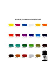 Resim Rohrer&klingner Kaligrafi Mürekkebi Zeichentusche 29-airbrush-fırça-divit-sulu Boya 50ml-740-violet Çok Renkli 