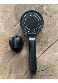 Resim Tudor Siyah Renk Duş Başlığı Lüx Fonksiyonlu Duş Başlıgı Askı Aparatı Siyah 