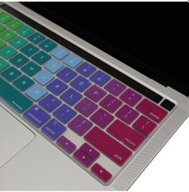 Resim Apple Uyumlu MacBook Pro Klavye Koruyucu 13inç M1-m2, Dazzle Us-abd İngilizce A2338 2289 2251 A2141 İle Pembe Yeşil 