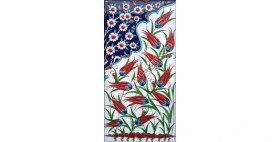 Resim Armada Çini 20x40 Cm ED 150 Lalezar El dekoru Çini Pano 