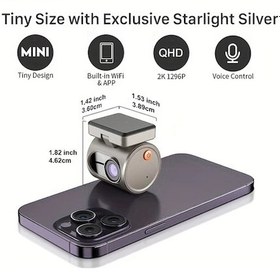Resim Wangxi Kawa Mını 3 Araç Kamerası Starlight Silver Dash Cam 2k 1296p Dvr Gece Görüş Wifi Wdr 