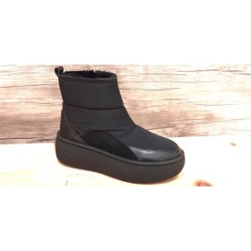 Resim İpek Arya Oggo Snow Boot Siyah Paraşüt Malzeme Termal Kürklü Kışlık Kaymaz Taban Kar Botu 120 