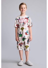 Resim Defacto Marvel Lisanslı Comıcs Regular Fıt 2li Bej Pijama Takımı Erkek Çocuk H8033a826hsgr477 Gri-gr477 
